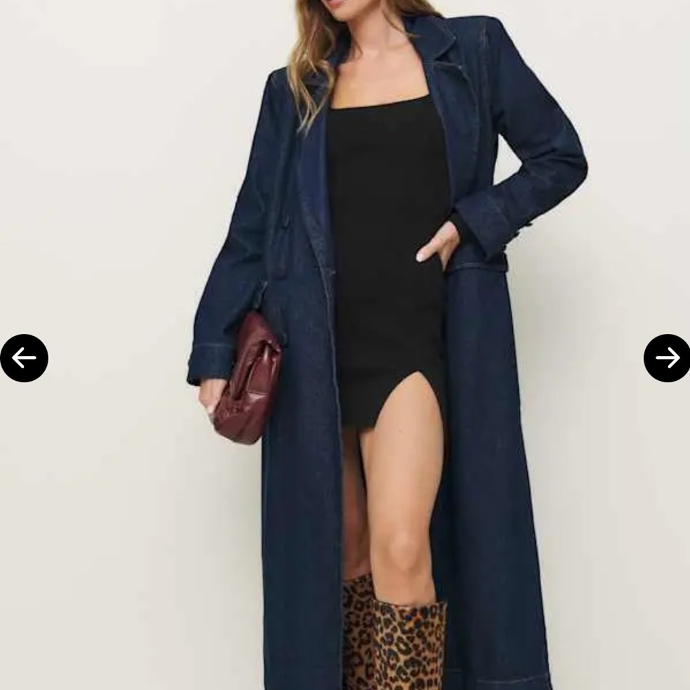Reformation Azalea Long Denim Trench NWT S